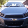 Защита радиатора "Standart" Chevrolet Aveo (2011-2015) верх, чёрная купить недорого с доставкой в Люберцы