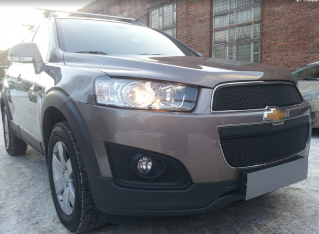 Защита радиатора "Standart" Chevrolet Captiva рестайлинг (2013-2015) чёрная купить недорого с доставкой в Люберцы