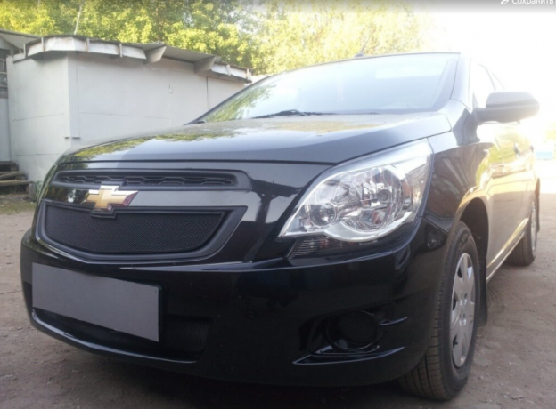 Защита радиатора "Standart" Chevrolet Cobalt (2013-н.в.) низ, чёрная купить недорого с доставкой в Люберцы