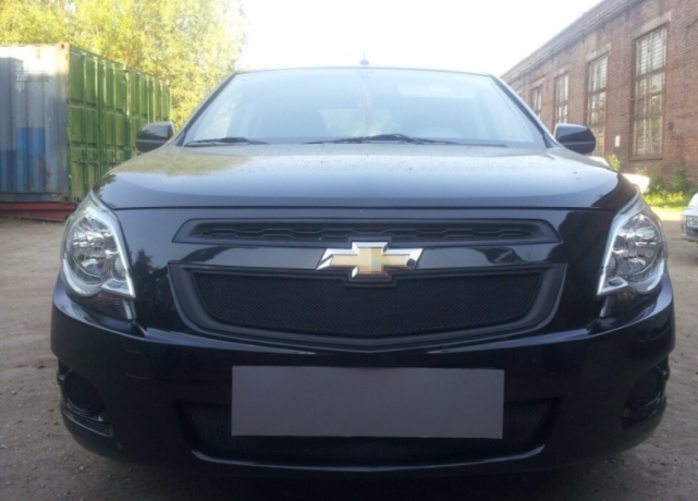 Защита радиатора "Standart" Chevrolet Cobalt (2013-н.в.) низ, чёрная купить недорого с доставкой в Люберцы