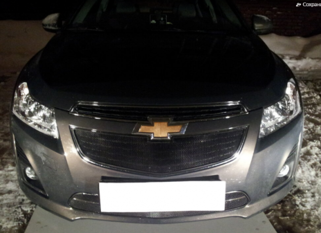 Защита радиатора "Standart" Chevrolet Cruze (2012-2015) верх, чёрная купить недорого с доставкой в Люберцы