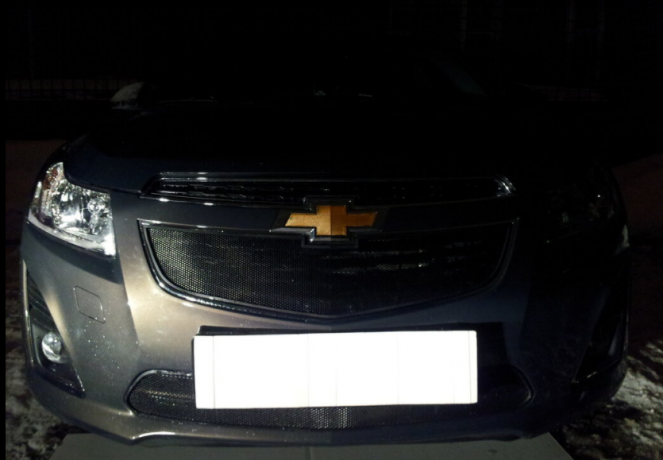 Защита радиатора "Standart" Chevrolet Cruze (2012-2015) верх, чёрная купить недорого с доставкой в Люберцы