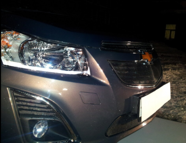 Защита радиатора "Standart" Chevrolet Cruze (2012-2015) верх, чёрная купить недорого с доставкой в Люберцы