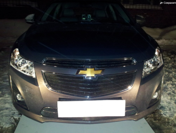 Защита радиатора "Standart" Chevrolet Cruze (2012-2015) верх, чёрная купить недорого с доставкой в Люберцы