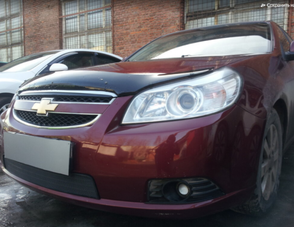 Защита радиатора "Standart" Chevrolet Epica (2006-2013) чёрная купить недорого с доставкой в Люберцы