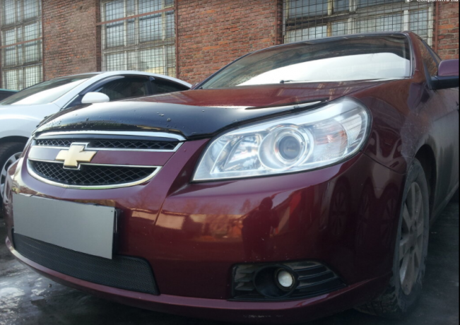 Защита радиатора "Standart" Chevrolet Epica (2006-2013) чёрная купить недорого с доставкой в Люберцы