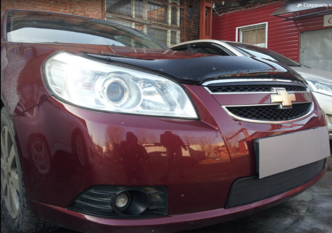 Защита радиатора "Standart" Chevrolet Epica (2006-2013) чёрная купить недорого с доставкой в Люберцы