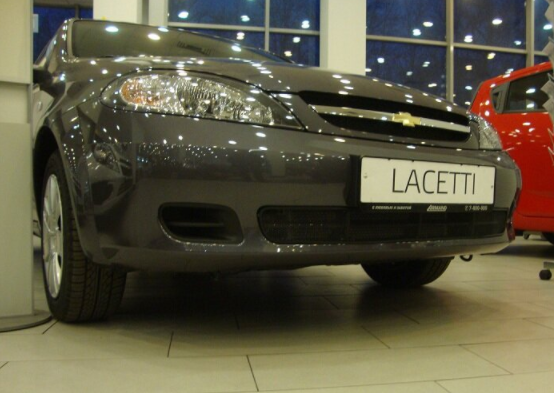 Защита радиатора "Standart" Chevrolet Lacetti (хэтчбек) чёрная купить недорого с доставкой в Люберцы