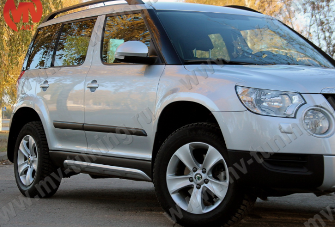 Накладки на пороги для Skoda Yeti (2009-2018)(на City не подходит) купить недорого с доставкой в Люберцы
