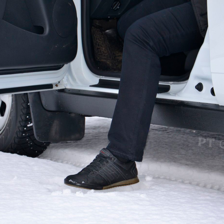 Защита порогов (ABS) "Чистые штаны" Renault Duster (2012-2020 г.в.) купить недорого с доставкой в Люберцы