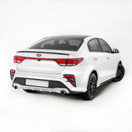 Бампер задний "Kudos" под раздвоенный глушитель для Kia Rio (2017-2020) купить недорого с доставкой в Люберцы