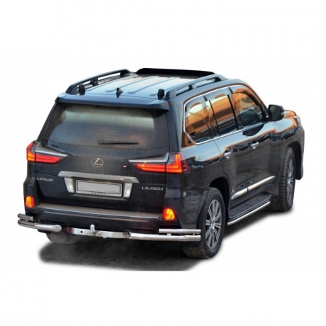 Защита заднего бампера «Уголки двойные» (d76\51) для Lexus LX 450d (2016-н.в)(Окрашенное) купить недорого с доставкой в Люберцы