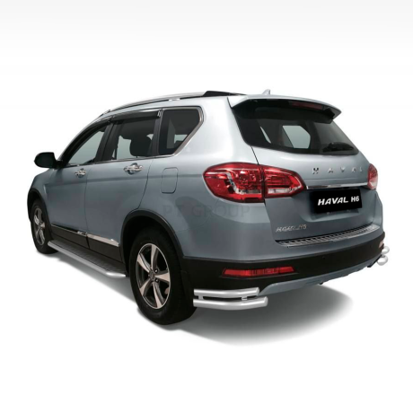 Защита заднего бампера двойная угловая d63/51мм (НПС) HAVAL H6 (2014-н.в.) купить недорого с доставкой в Люберцы