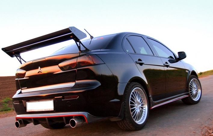 Накладки на пороги "2.0" для Mitsubishi Lancer X (2007-2016) купить недорого с доставкой в Люберцы