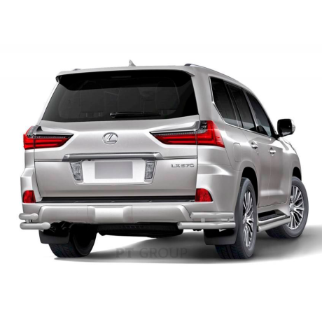 Защита заднего бампера двойная угловая d63/51мм (НПС) LEXUS 450D (2015-н.в.) купить недорого с доставкой в Люберцы