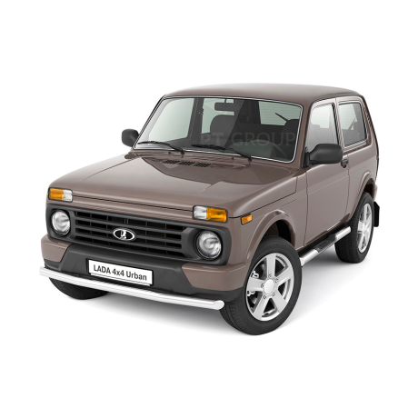 Защита порогов с накладками d76мм (НПС) L@DA "4х4 2121" 1995-/ "4x4 URBAN" 2015- купить недорого с доставкой в Люберцы
