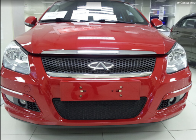 Защита радиатора "Standart" Chery M11 (2010-2016) чёрная купить недорого с доставкой в Люберцы
