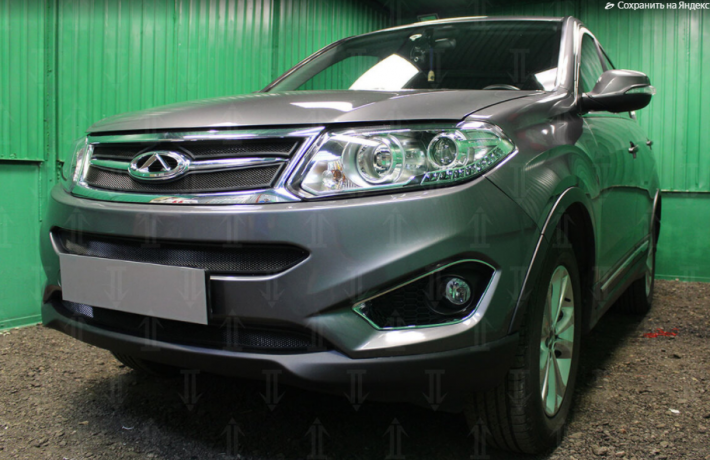 Защита радиатора "Standart" Chery Tiggo 5 (2014-2016) низ, чёрная купить недорого с доставкой в Люберцы