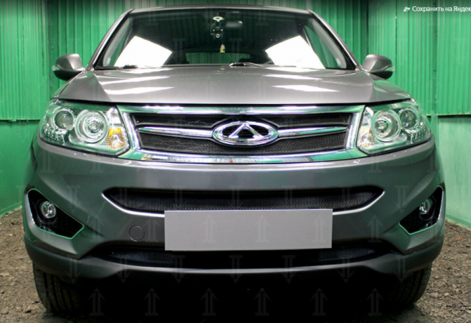 Защита радиатора "Standart" Chery Tiggo 5 (2014-2016) низ, чёрная купить недорого с доставкой в Люберцы